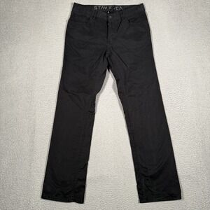 RVCA Pants Mens 32x32 Black Slim Straight 5 Pocket Button Fly PM Tenore Skate